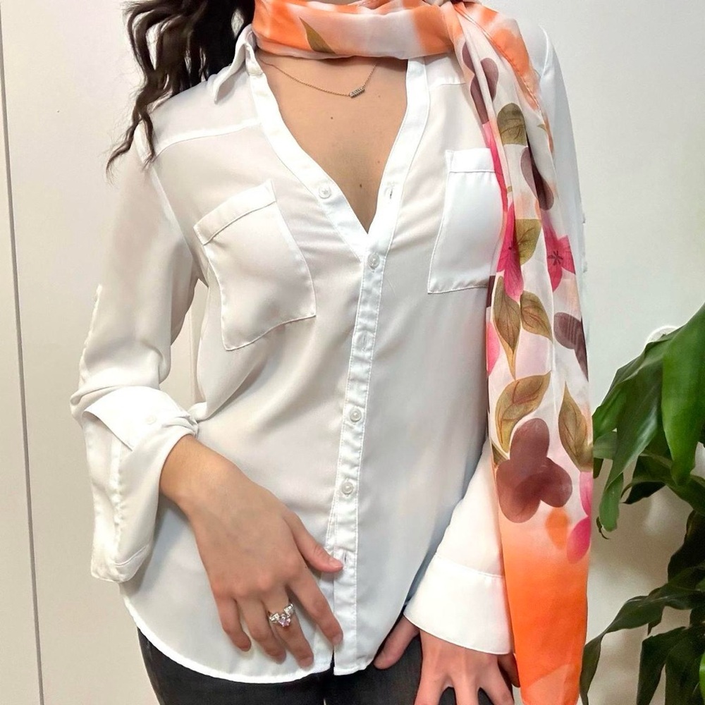 White button up blouse